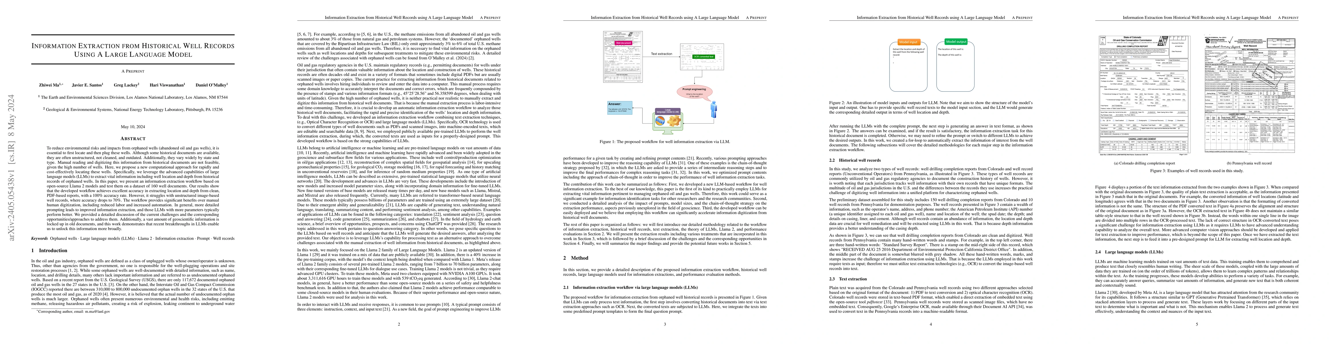 Thumbnail for Information Extraction from Historical Well Records Using A Large
  Language Model