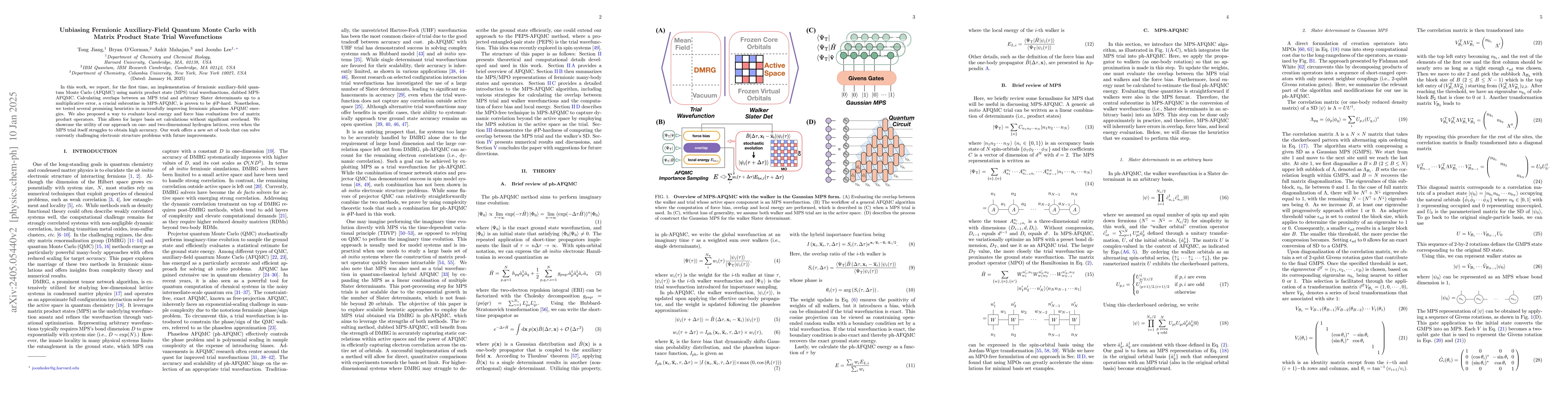 Thumbnail for Unbiasing Fermionic Auxiliary-Field Quantum Monte Carlo with Matrix
  Product State Trial Wavefunctions