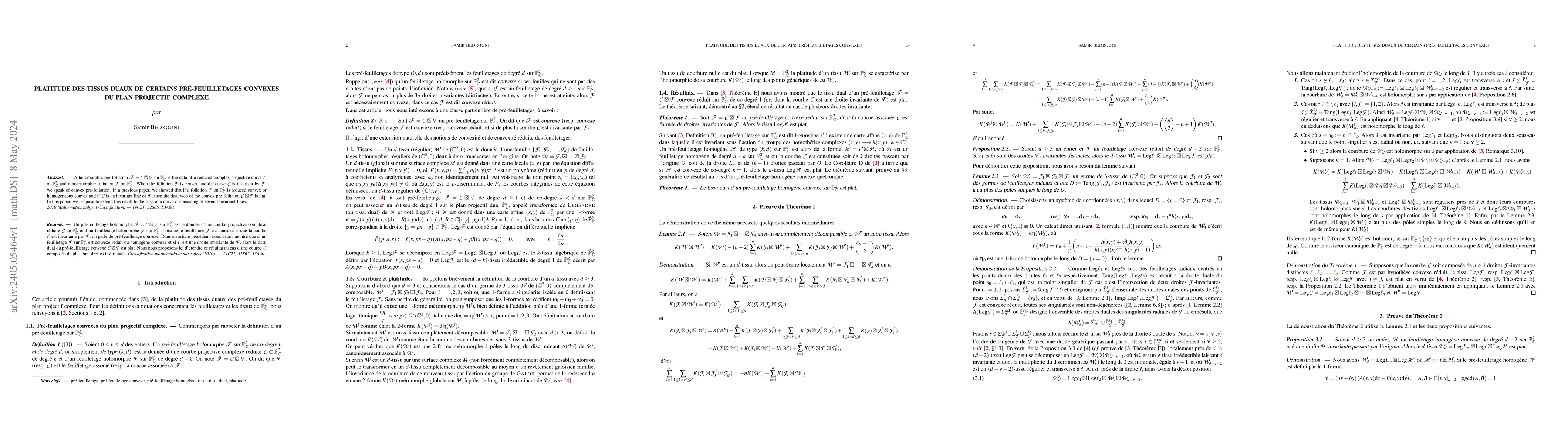 Thumbnail for Platitude des tissus duaux de certains pr\'e-feuilletages convexes du
  plan projectif complexe