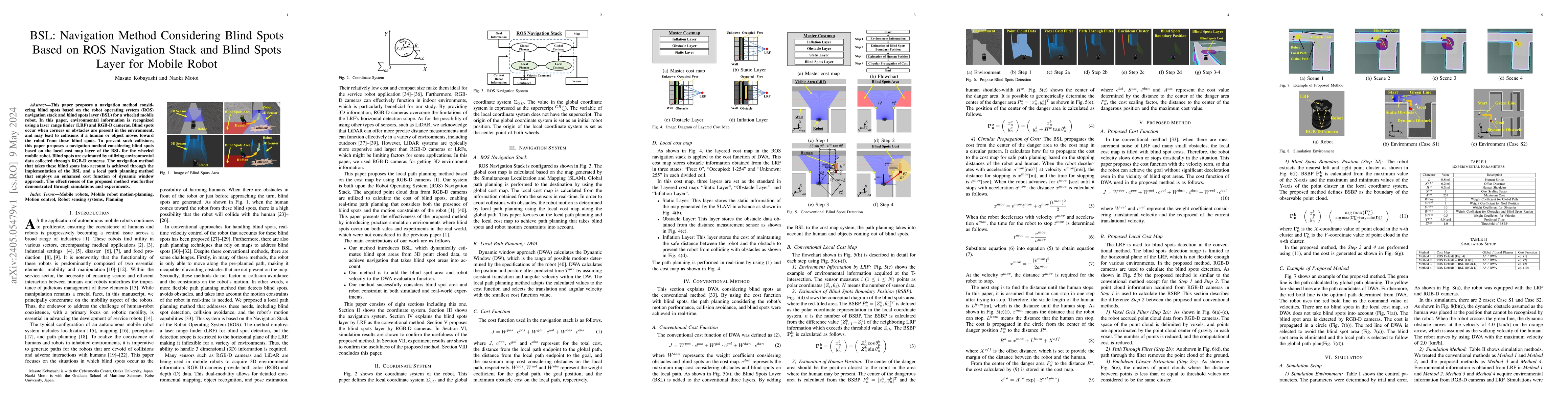 Thumbnail for BSL: Navigation Method Considering Blind Spots Based on ROS Navigation
  Stack and Blind Spots Layer for Mobile Robot