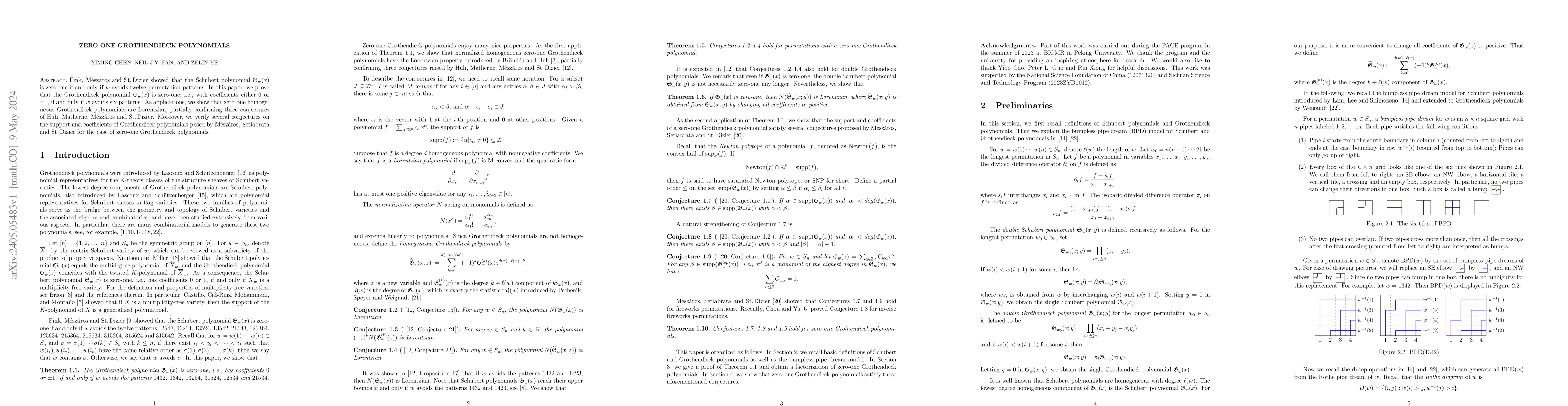 Thumbnail for Zero-one Grothendieck Polynomials