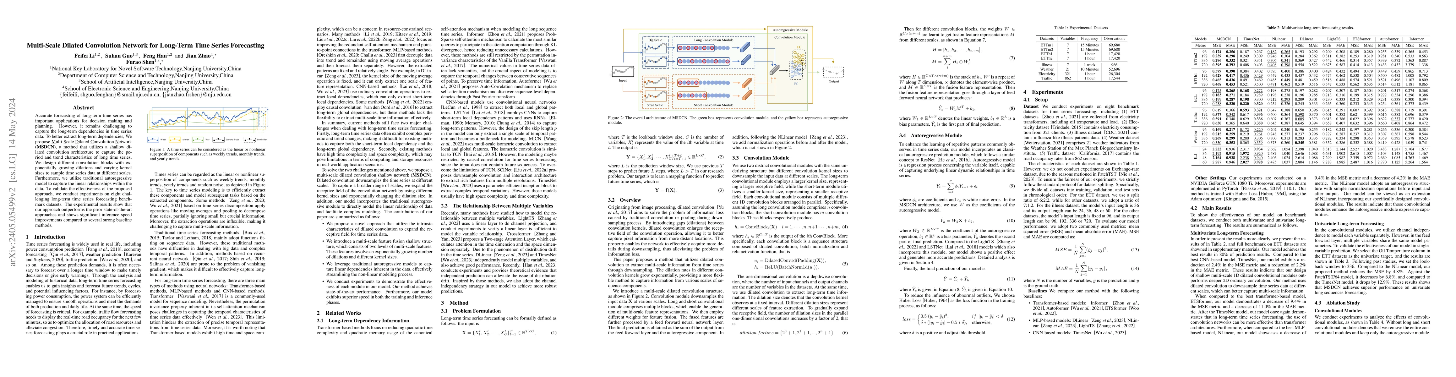Thumbnail for Multi-Scale Dilated Convolution Network for Long-Term Time Series
  Forecasting