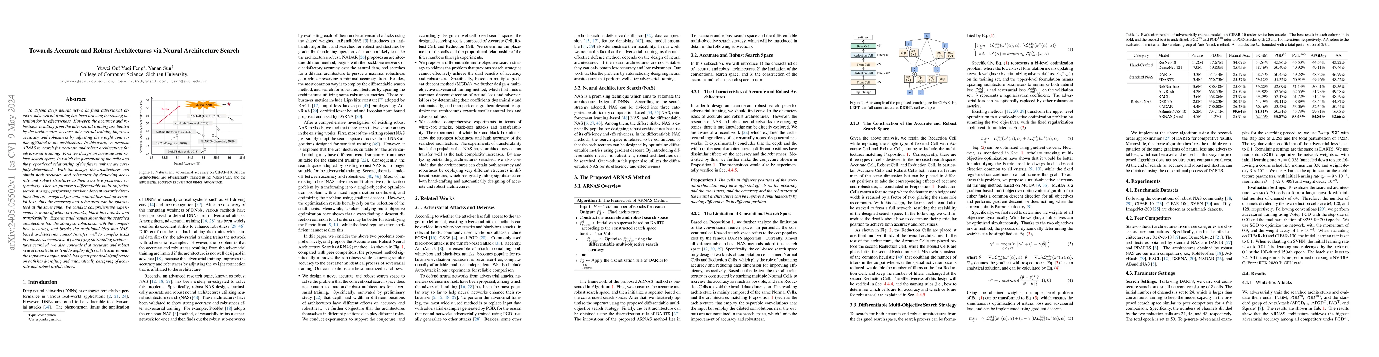 Thumbnail for Towards Accurate and Robust Architectures via Neural Architecture Search