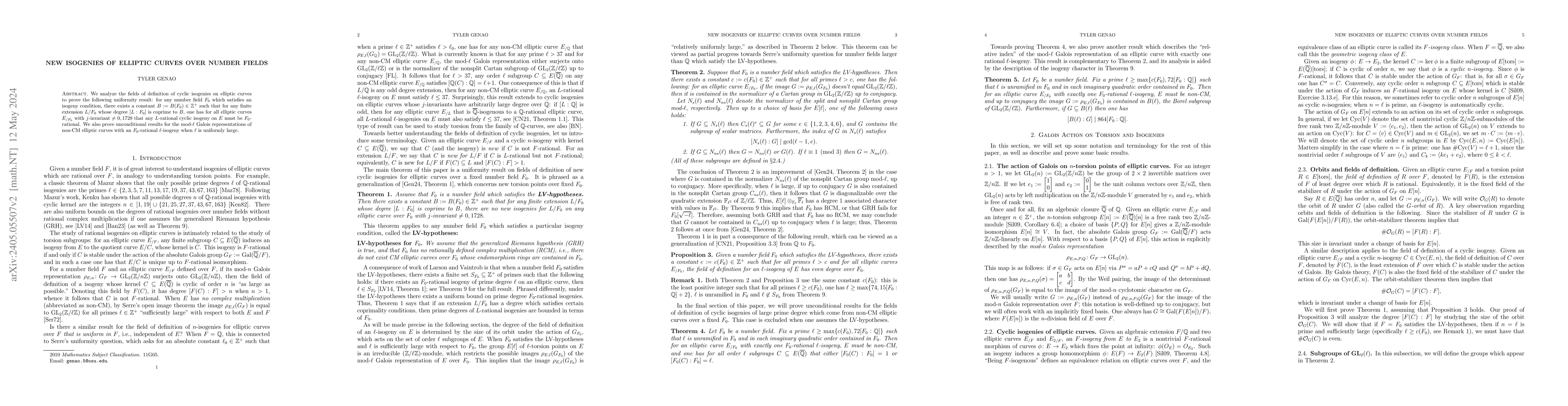 Thumbnail for New isogenies of elliptic curves over number fields