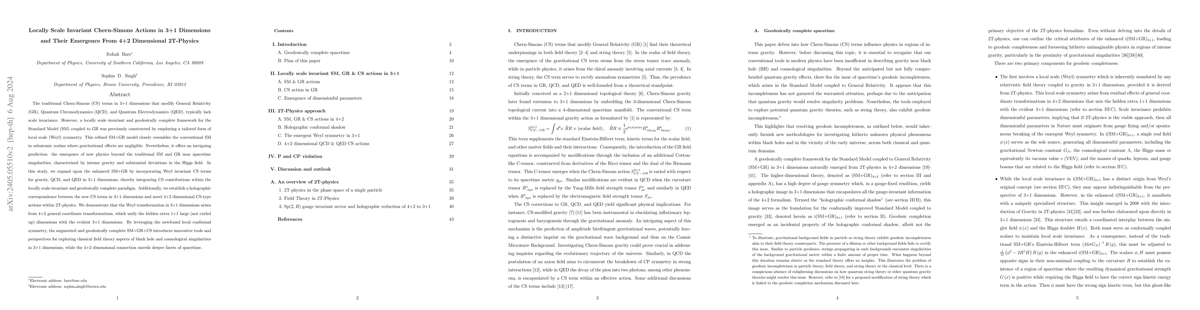 Thumbnail for Locally Scale Invariant Chern-Simons Actions in 3+1 Dimensions and Their
  Emergence From 4+2 Dimensional 2T-Physics