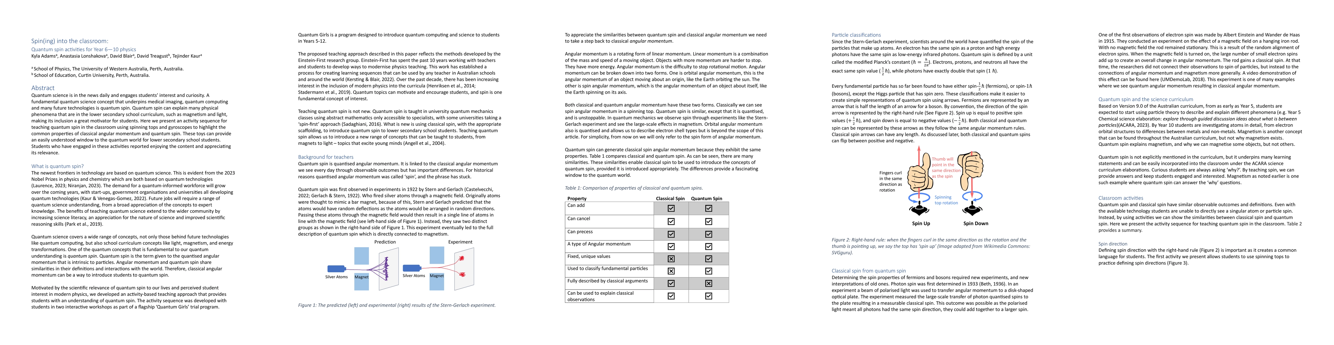 Thumbnail for Spin(ing) into the classroom: Quantum spin activities for Year 6-10
  physics