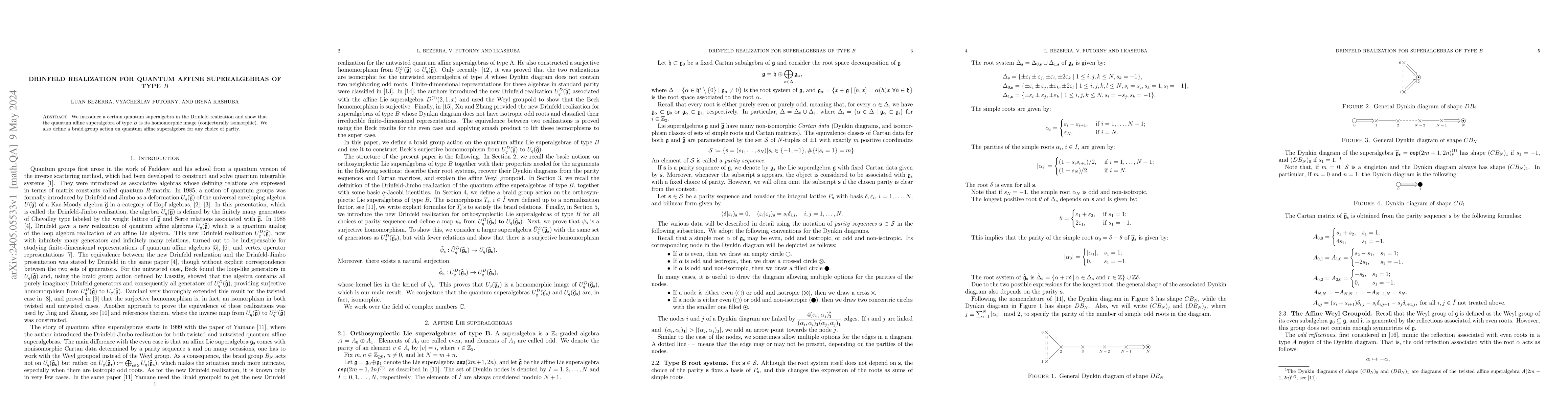 Thumbnail for Drinfeld Realization for quantum affine superalgebras of type $B$