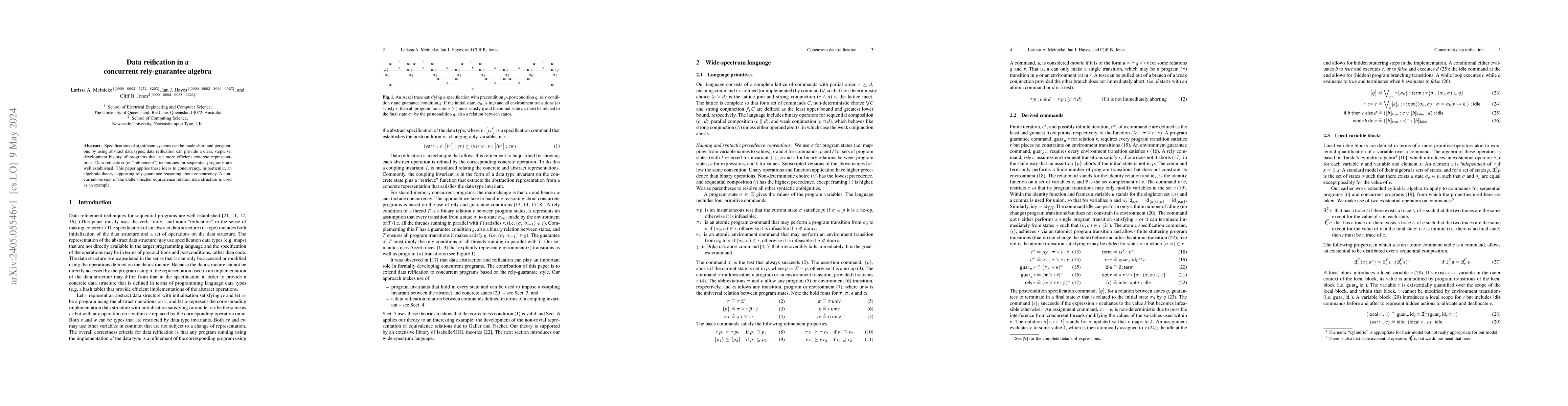 Thumbnail for Data reification in a concurrent rely-guarantee algebra