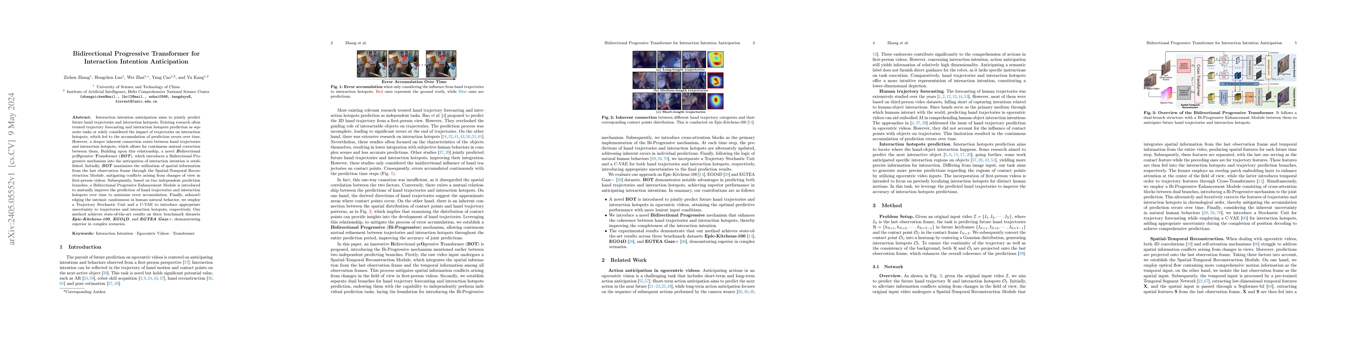 Thumbnail for Bidirectional Progressive Transformer for Interaction Intention
  Anticipation