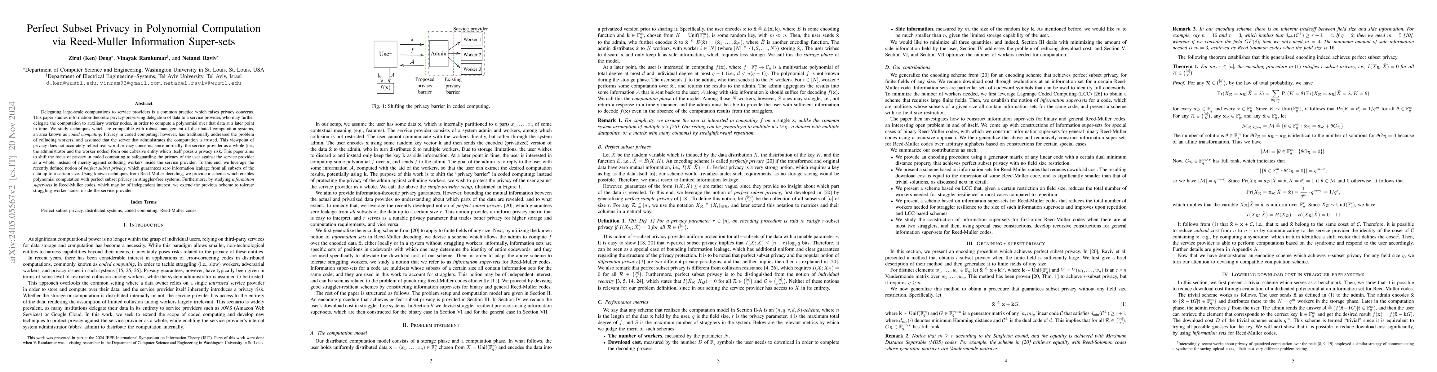 Thumbnail for Perfect Subset Privacy in Polynomial Computation