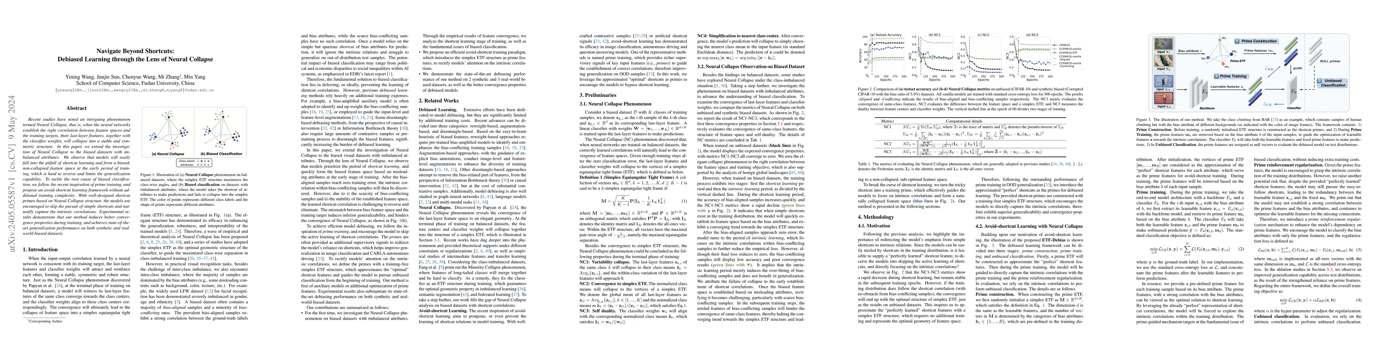 Thumbnail for Navigate Beyond Shortcuts: Debiased Learning through the Lens of Neural
  Collapse