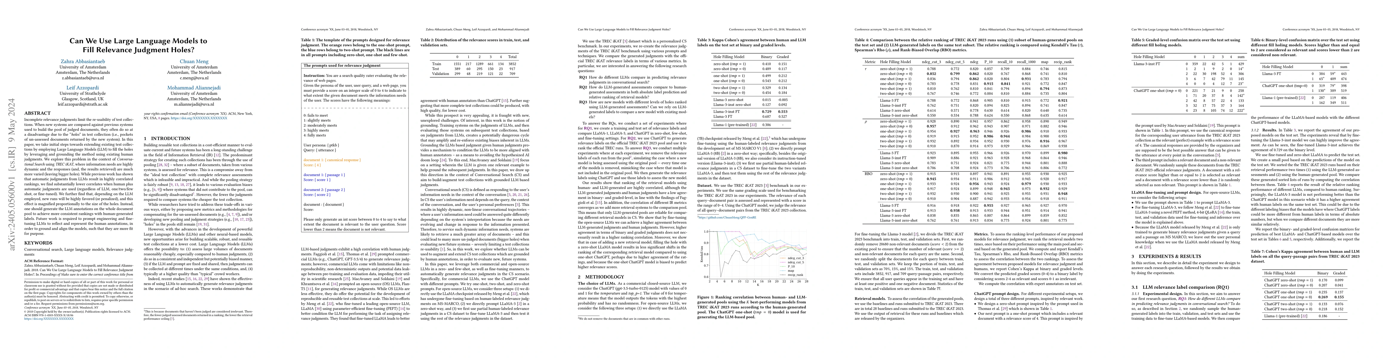 Thumbnail for Can We Use Large Language Models to Fill Relevance Judgment Holes?
