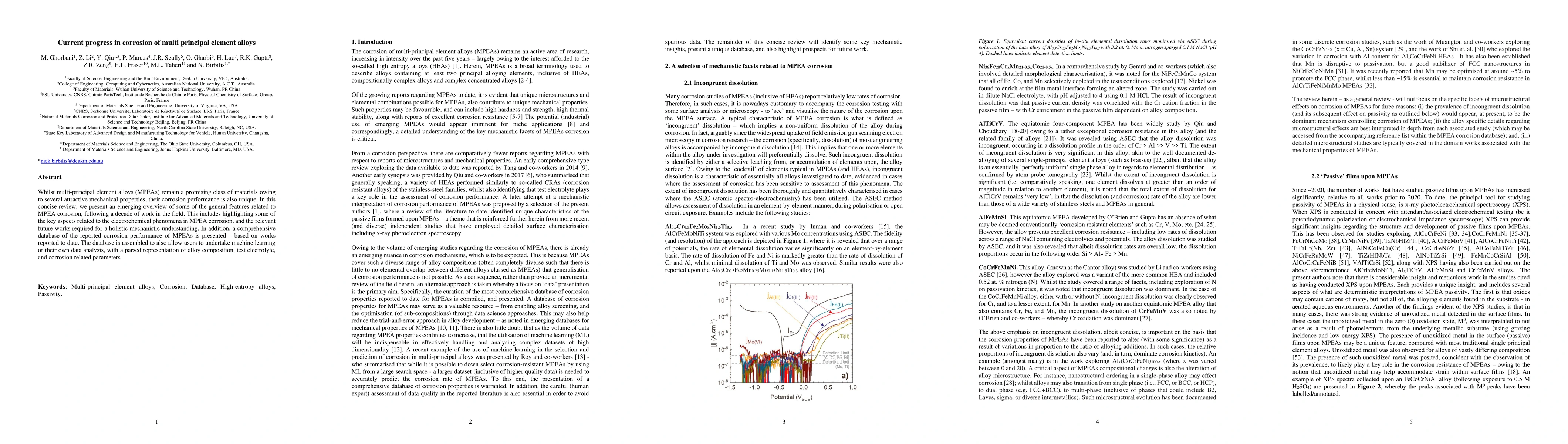 Thumbnail for Current progress in corrosion of multi principal element alloys