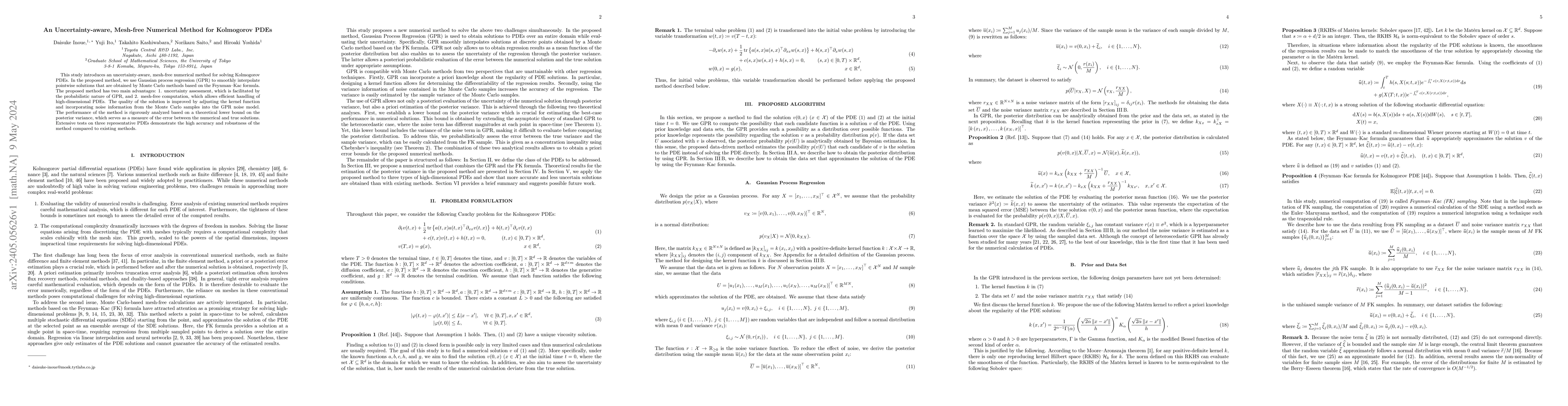 Thumbnail for An Uncertainty-aware, Mesh-free Numerical Method for Kolmogorov PDEs