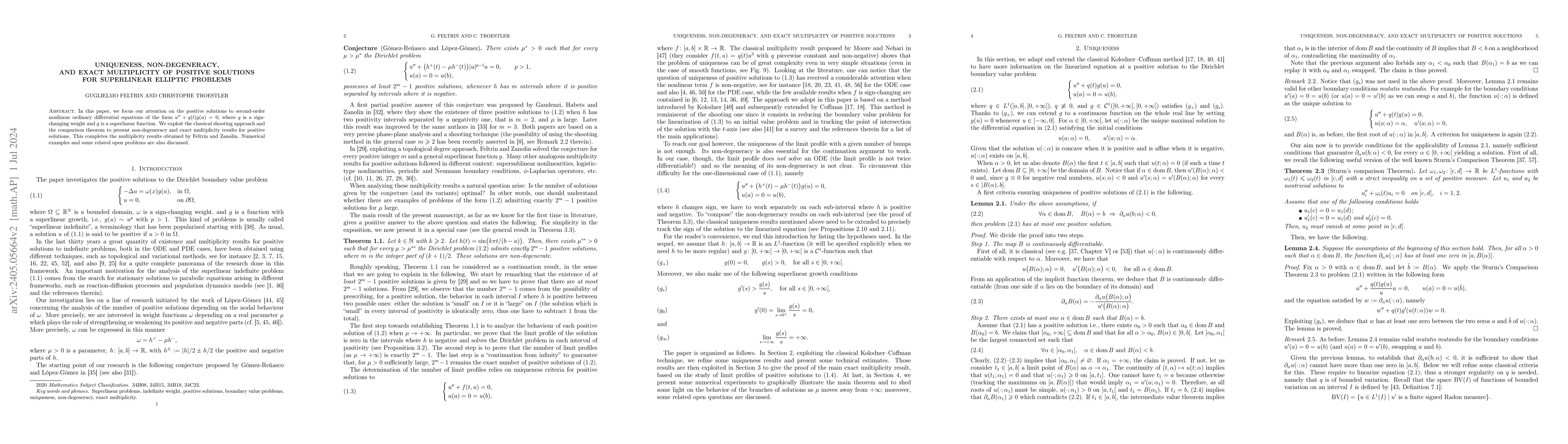 Thumbnail for Uniqueness, non-degeneracy, and exact multiplicity of positive solutions
  for superlinear elliptic problems