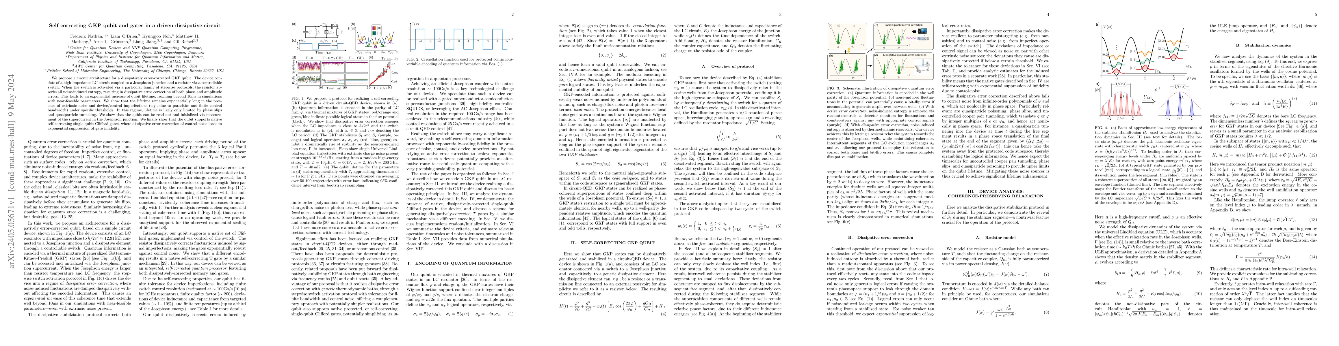 Thumbnail for Self-correcting GKP qubit and gates in a driven-dissipative circuit