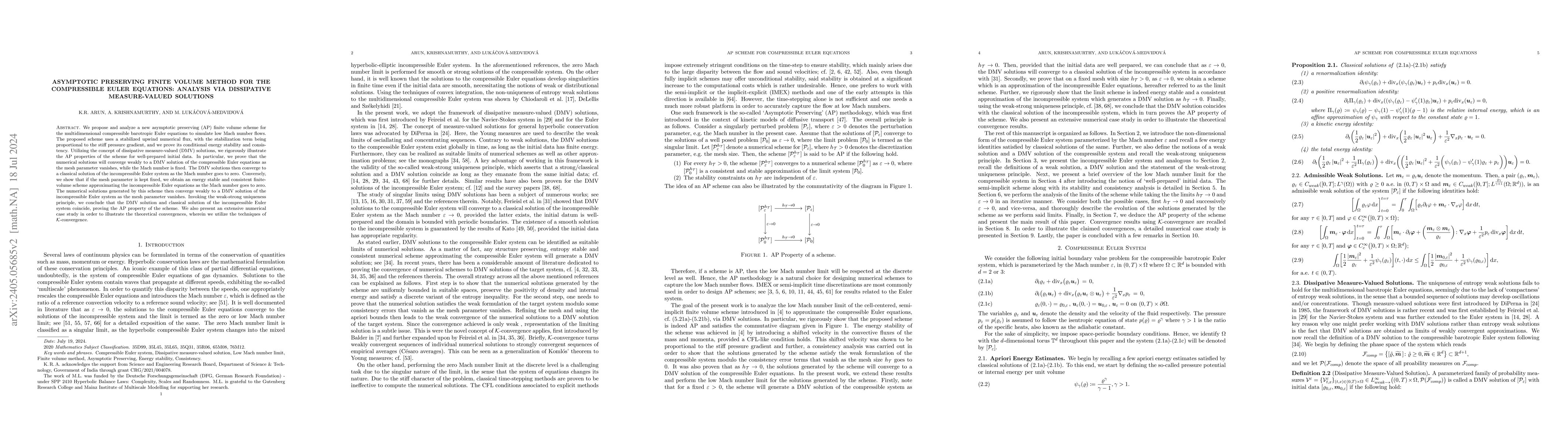 Thumbnail for Asymptotic preserving finite volume method for the compressible Euler
  equations: analysis via dissipative measure-valued solutions