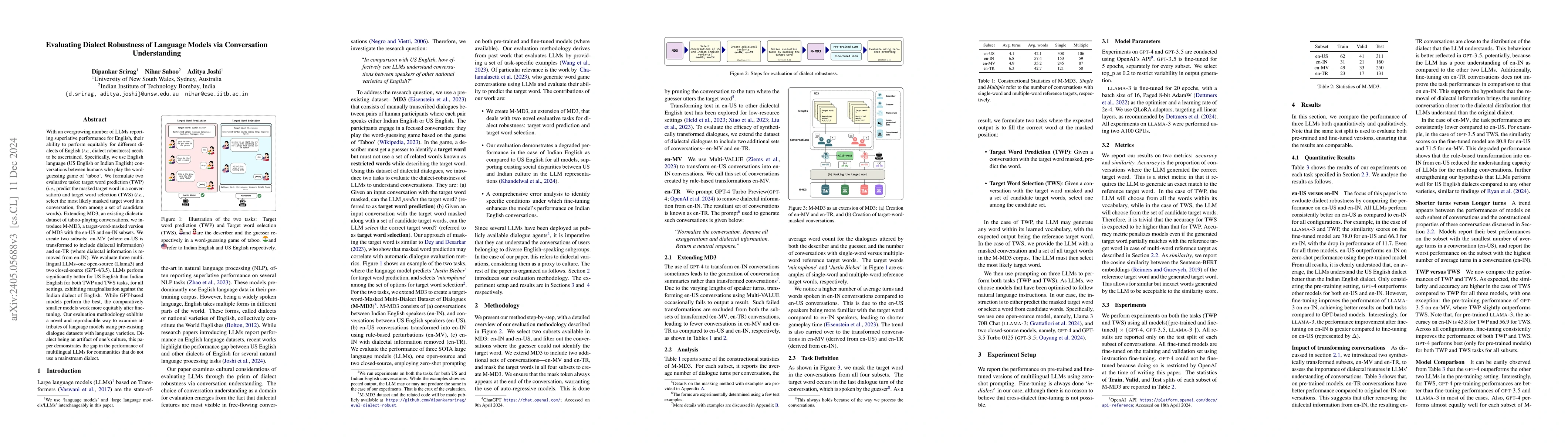 Thumbnail for Evaluating Dialect Robustness of Language Models via Conversation
  Understanding
