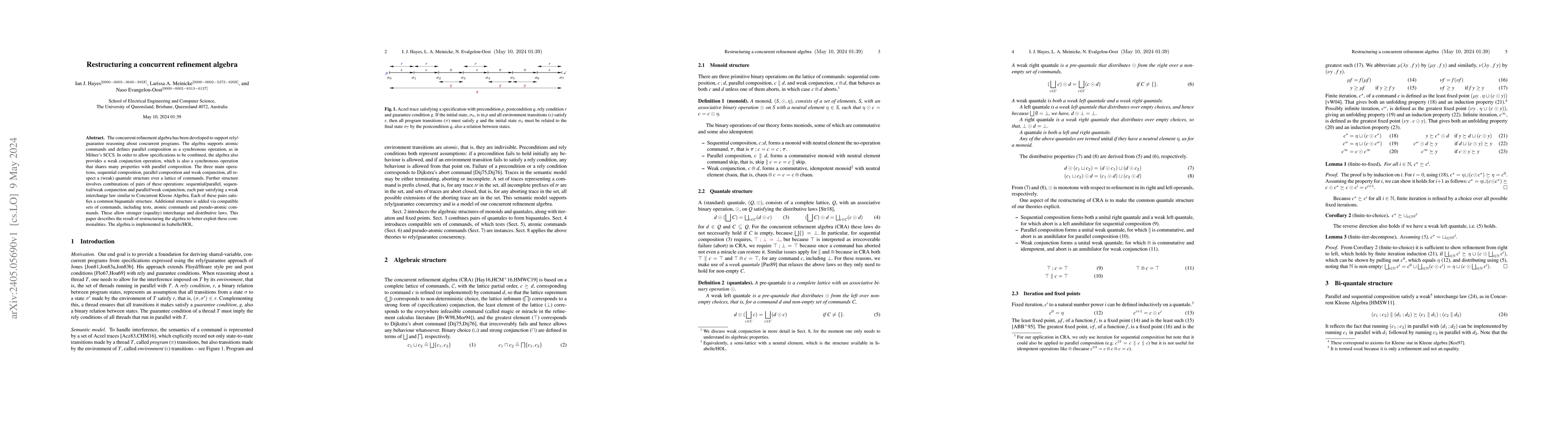 Thumbnail for Restructuring a concurrent refinement algebra