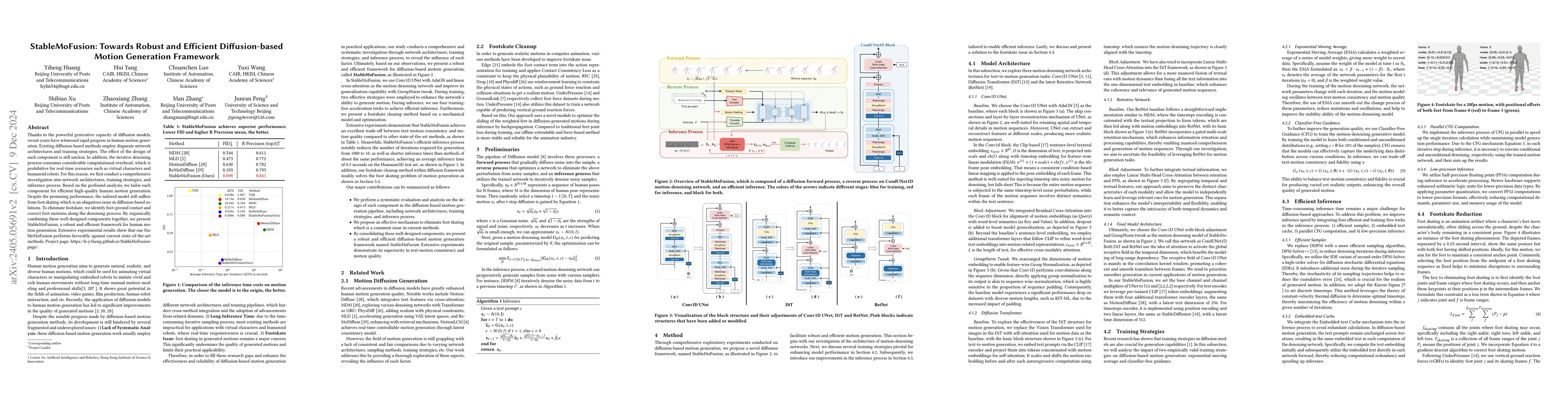 Thumbnail for StableMoFusion: Towards Robust and Efficient Diffusion-based Motion
  Generation Framework