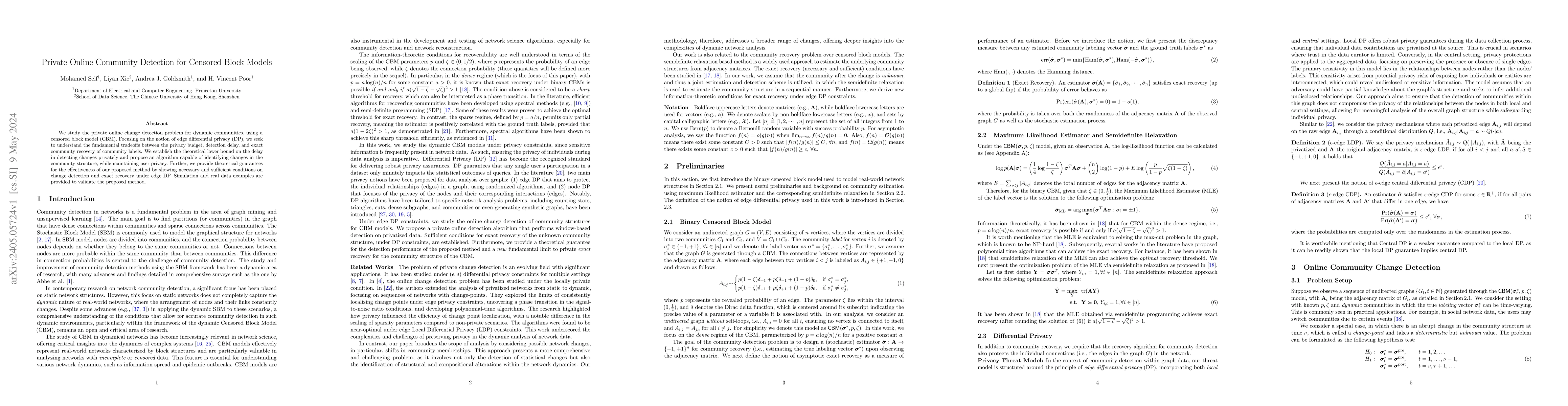 Thumbnail for Private Online Community Detection for Censored Block Models