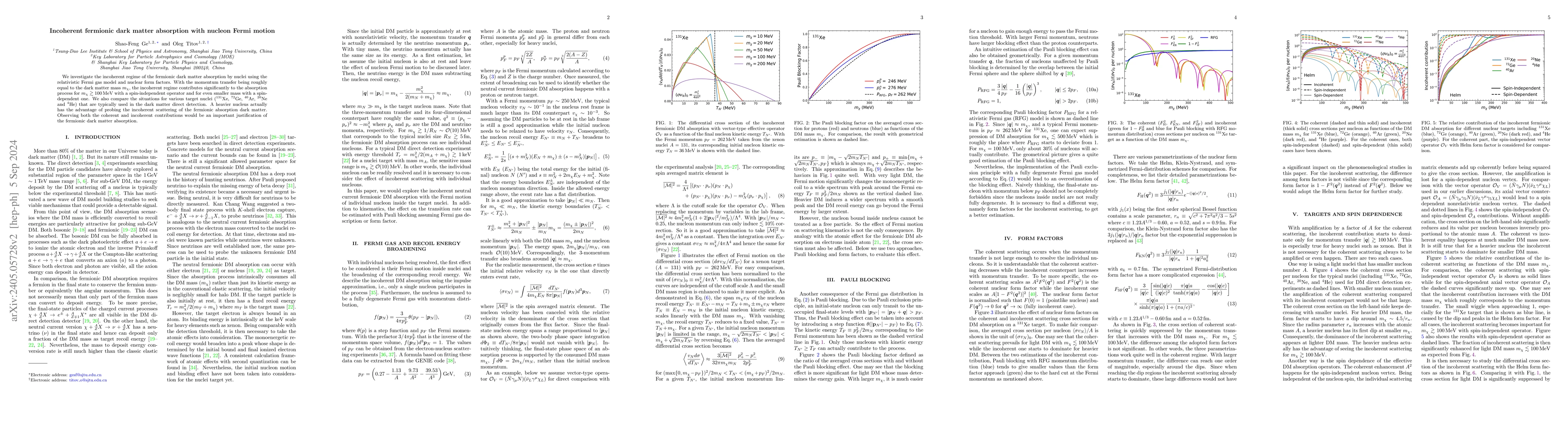 Thumbnail for Incoherent Fermionic Dark Matter Absorption with Nucleon Fermi Motion