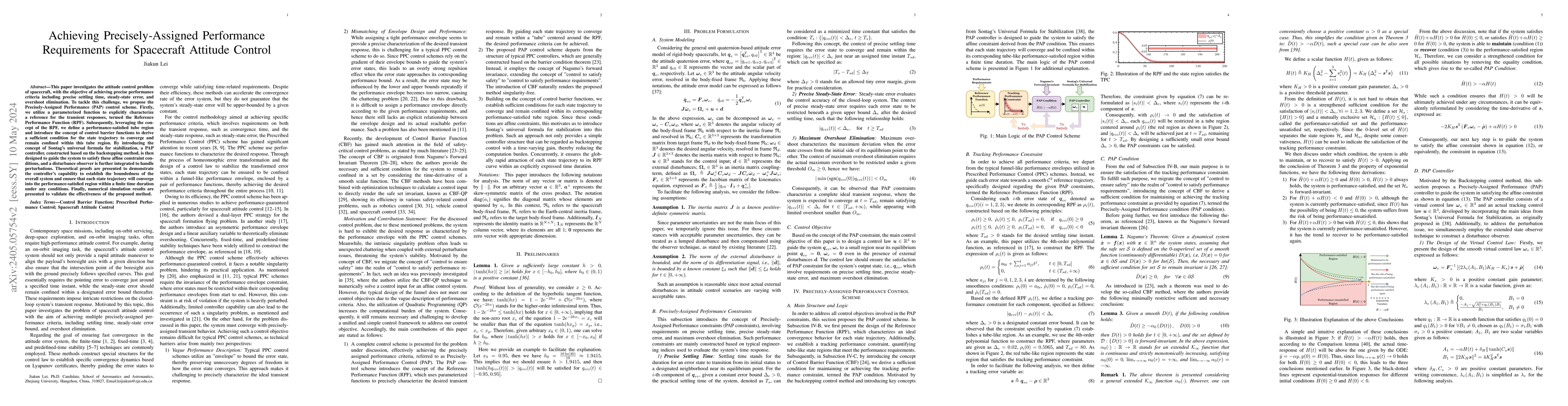 Thumbnail for Achieving Precisely-Assigned Performance Requirements for Spacecraft
  Attitude Control