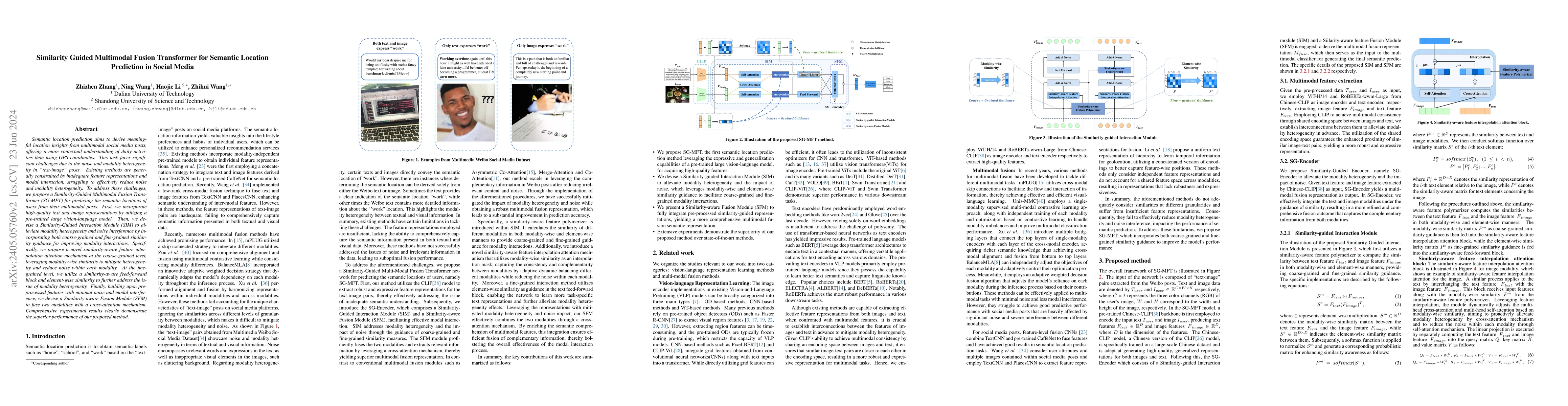 Thumbnail for Similarity Guided Multimodal Fusion Transformer for Semantic Location
  Prediction in Social Media