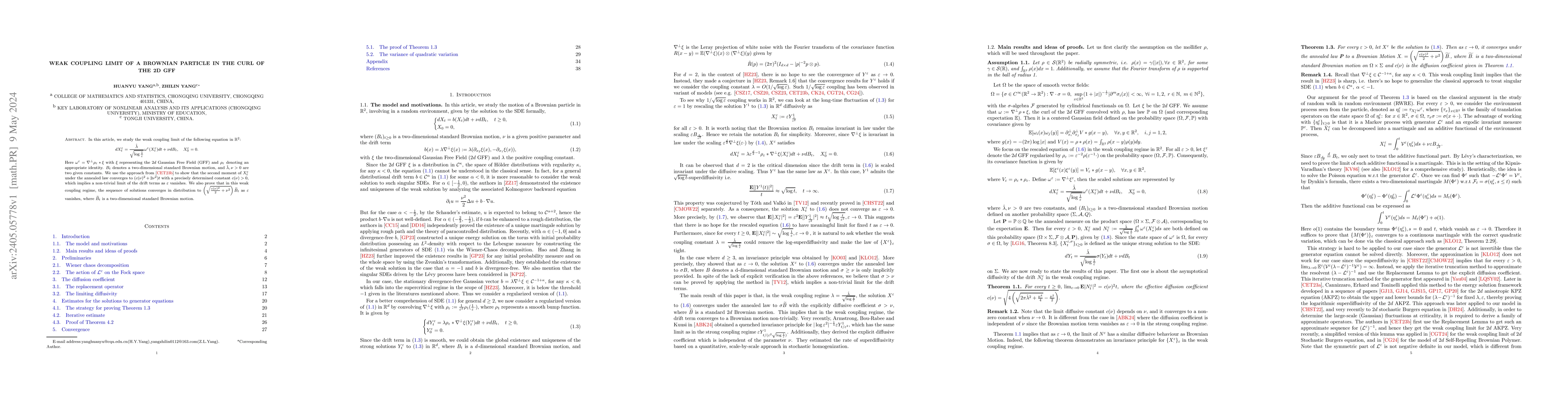 Thumbnail for Weak coupling limit of a Brownian particle in the curl of the 2D GFF