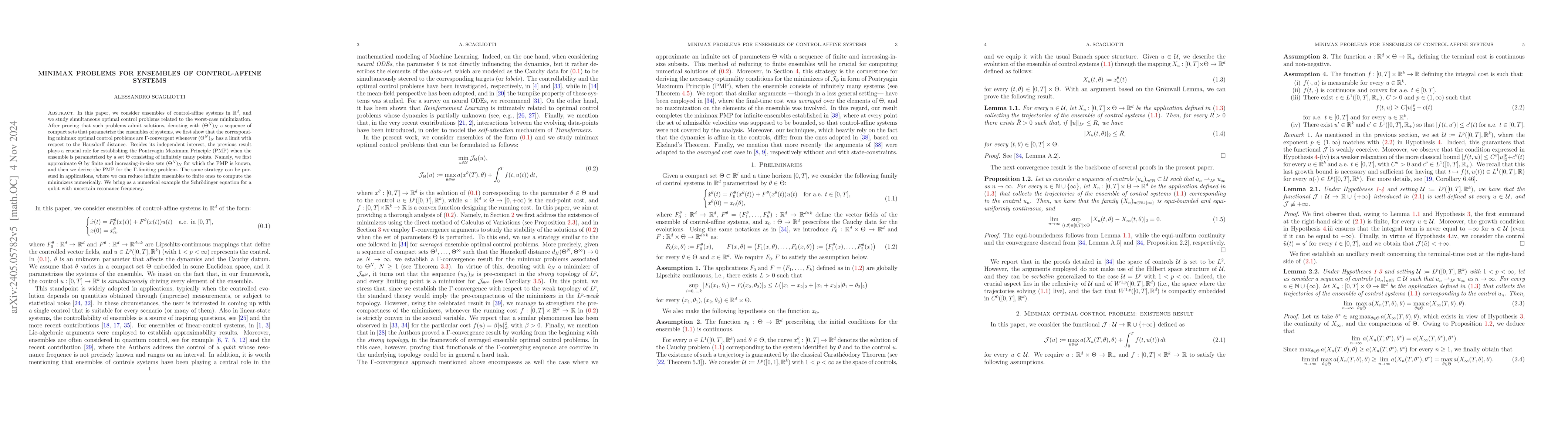 Thumbnail for Minimax problems for ensembles of affine-control systems