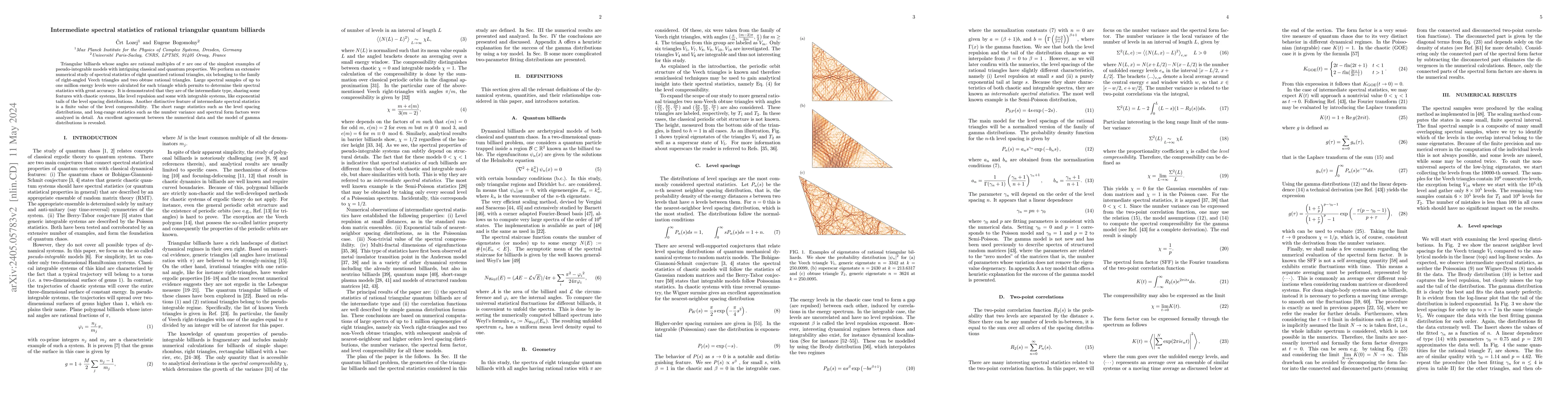 Thumbnail for Intermediate spectral statistics of rational triangular quantum
  billiards