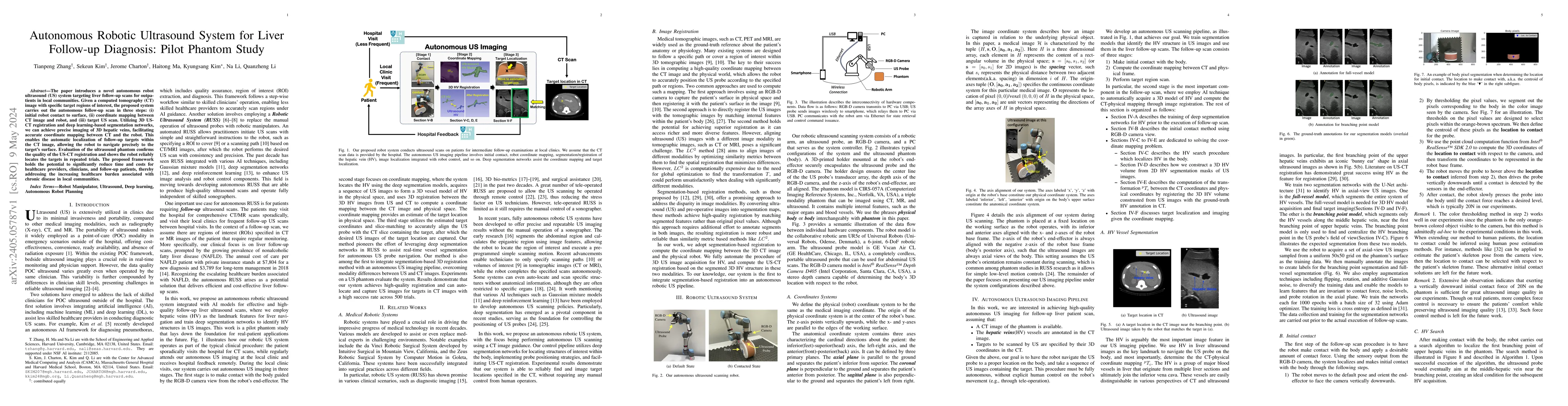 Thumbnail for Autonomous Robotic Ultrasound System for Liver Follow-up Diagnosis:
  Pilot Phantom Study