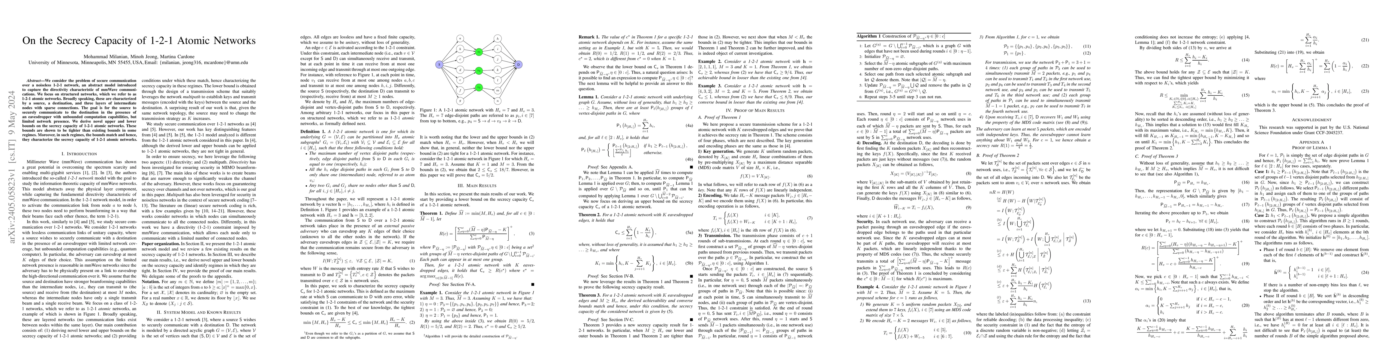 Thumbnail for On the Secrecy Capacity of 1-2-1 Atomic Networks