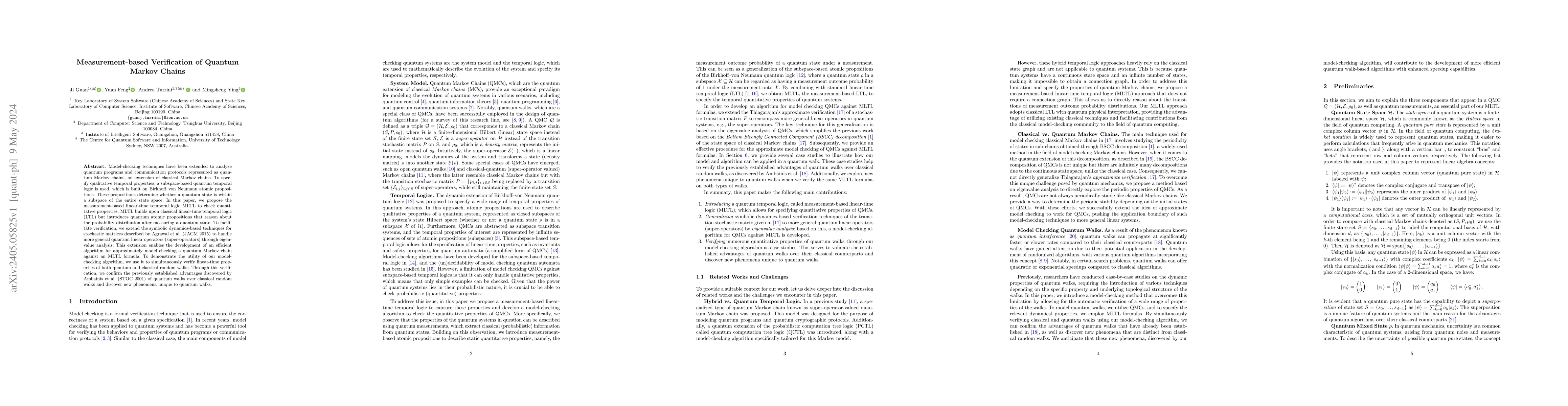 Thumbnail for Measurement-based Verification of Quantum Markov Chains