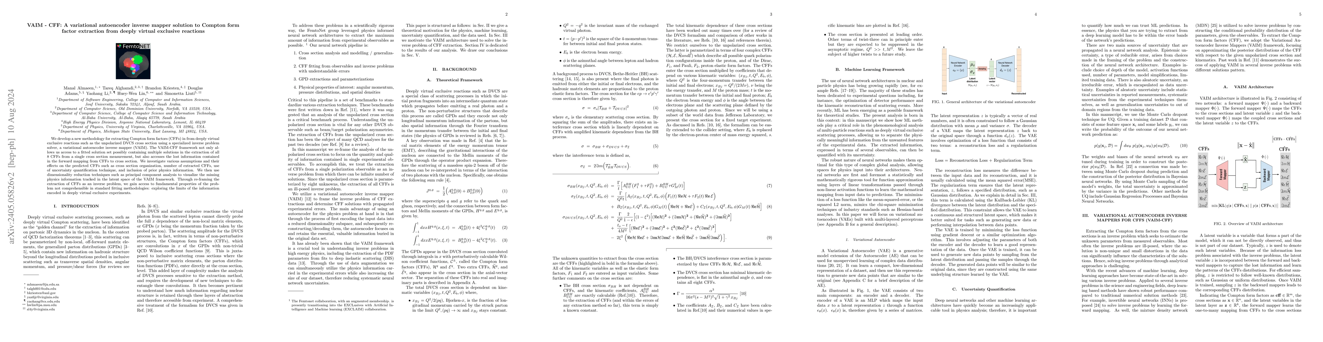Thumbnail for VAIM-CFF: A variational autoencoder inverse mapper solution to Compton
  form factor extraction from deeply virtual exclusive reactions