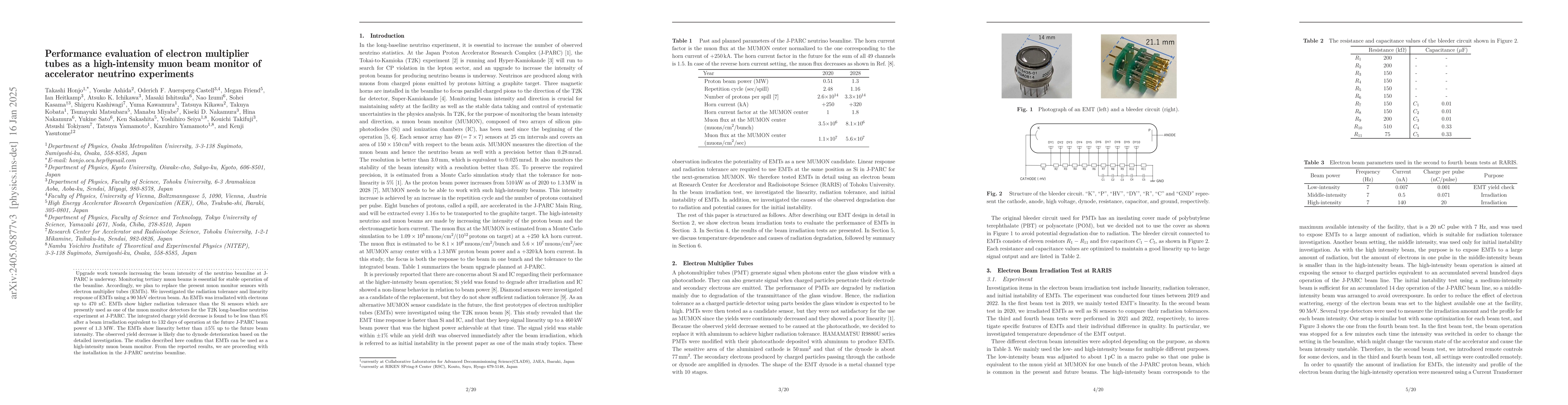 Thumbnail for Performance evaluation of electron multiplier tubes as a high-intensity
  muon beam monitor