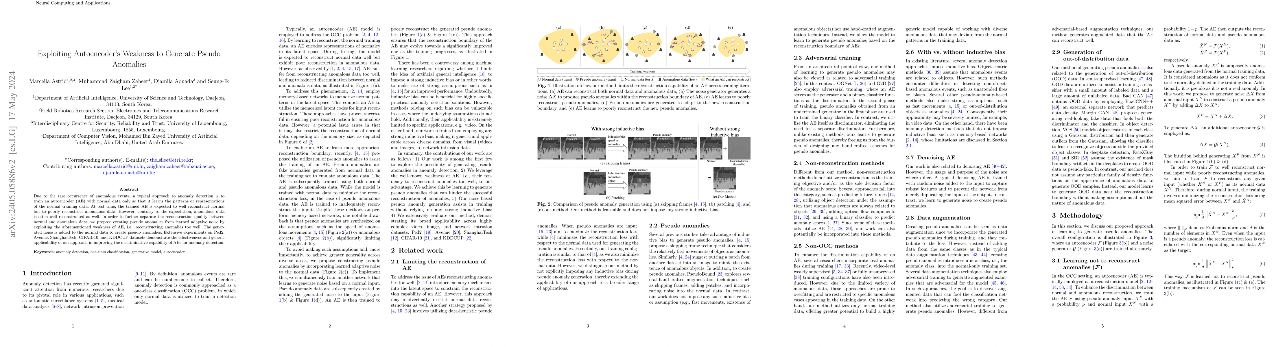 Thumbnail for Exploiting Autoencoder's Weakness to Generate Pseudo Anomalies