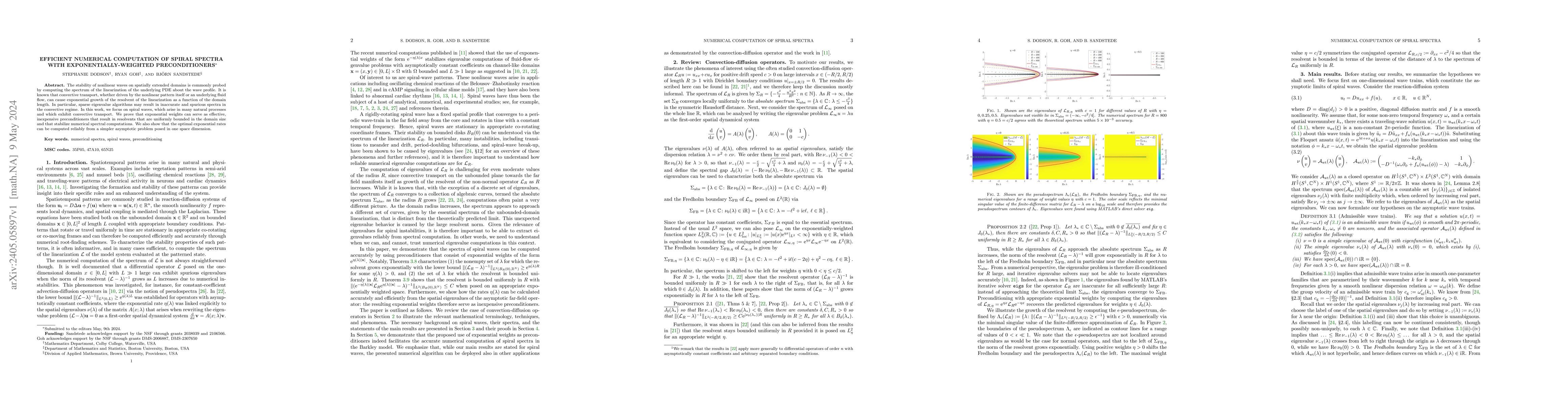 Thumbnail for Efficient numerical computation of spiral spectra with
  exponentially-weighted preconditioners