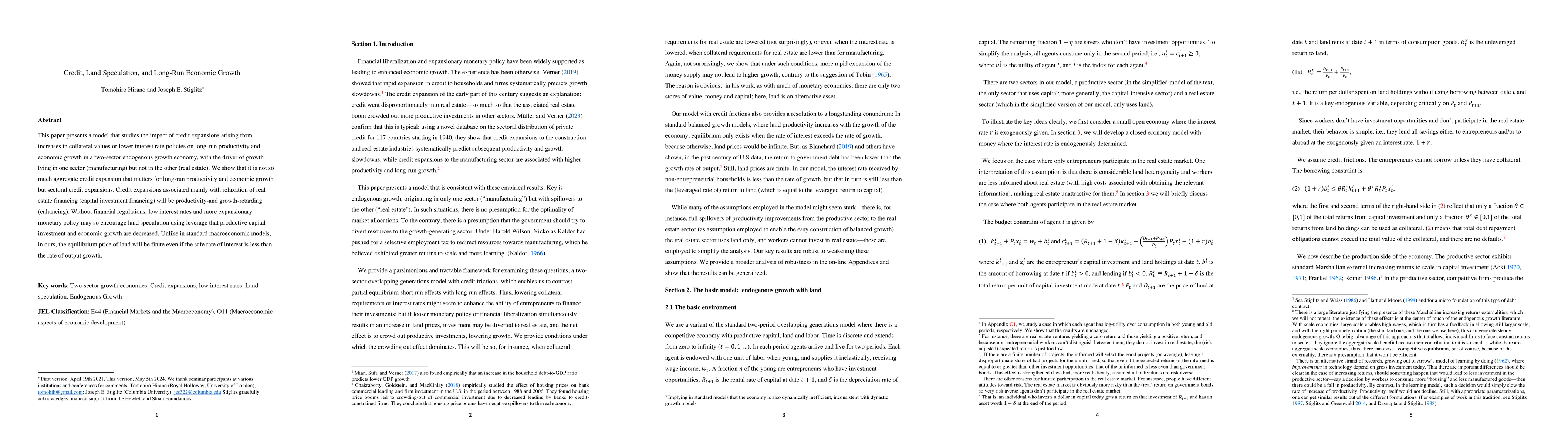 Thumbnail for Credit, Land Speculation, and Long-Run Economic Growth