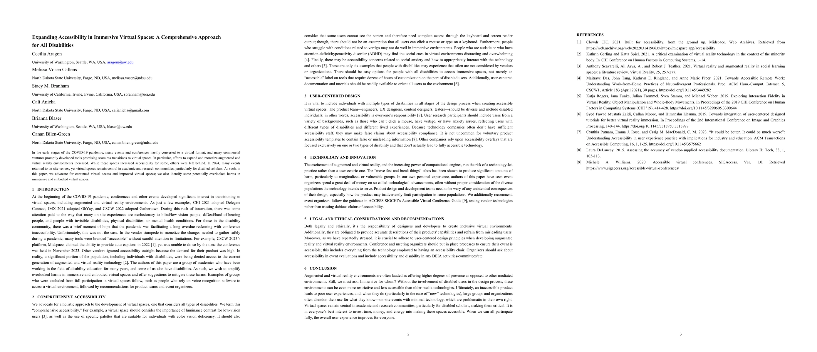 Thumbnail for Expanding Accessibility in Immersive Virtual Spaces: A Comprehensive
  Approach for All Disabilities