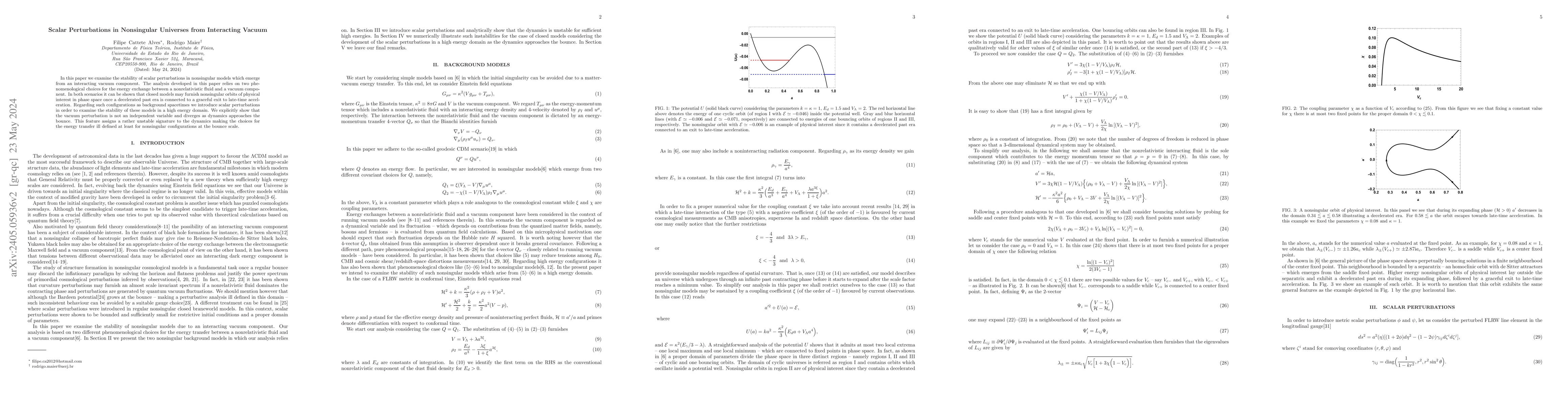 Thumbnail for Scalar Perturbations in Nonsingular Universes from Interacting Vacuum