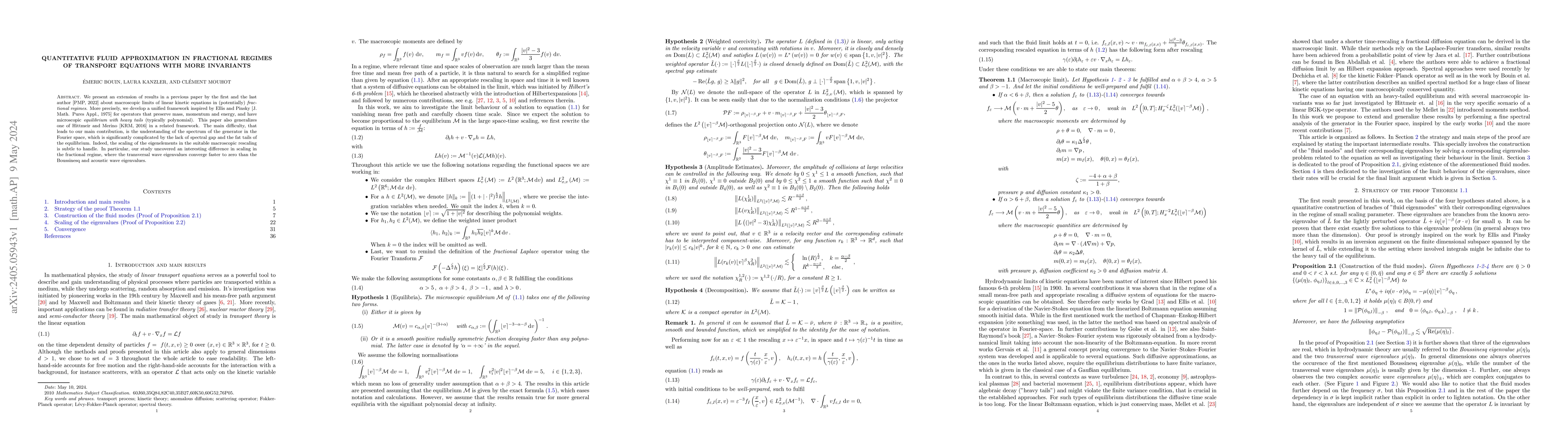 Thumbnail for Quantitative fluid approximation in fractional regimes of transport
  equations with more invariants