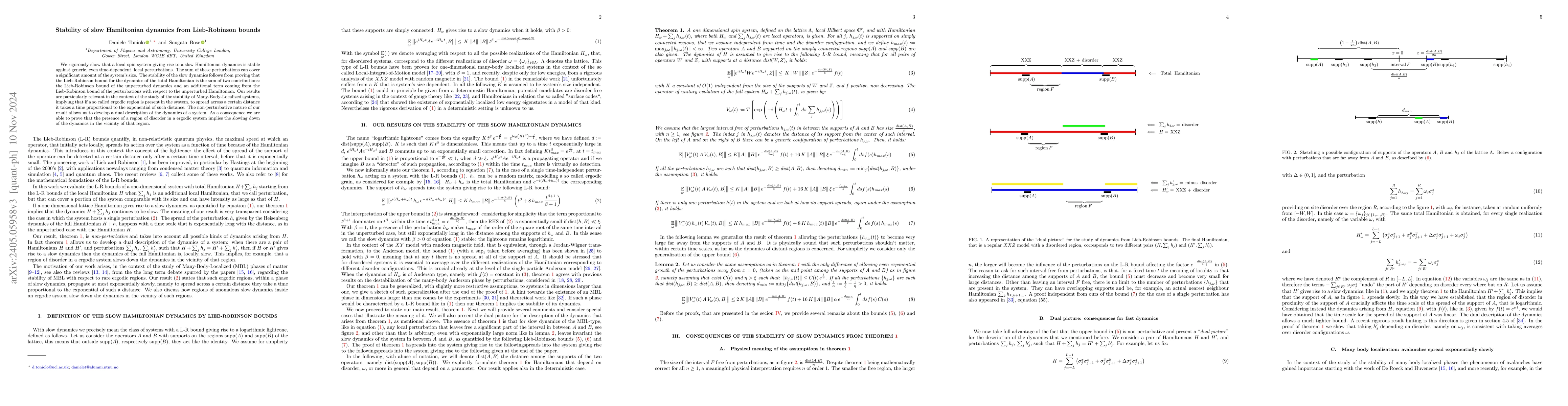 Thumbnail for Stability of slow Hamiltonian dynamics from Lieb-Robinson bounds