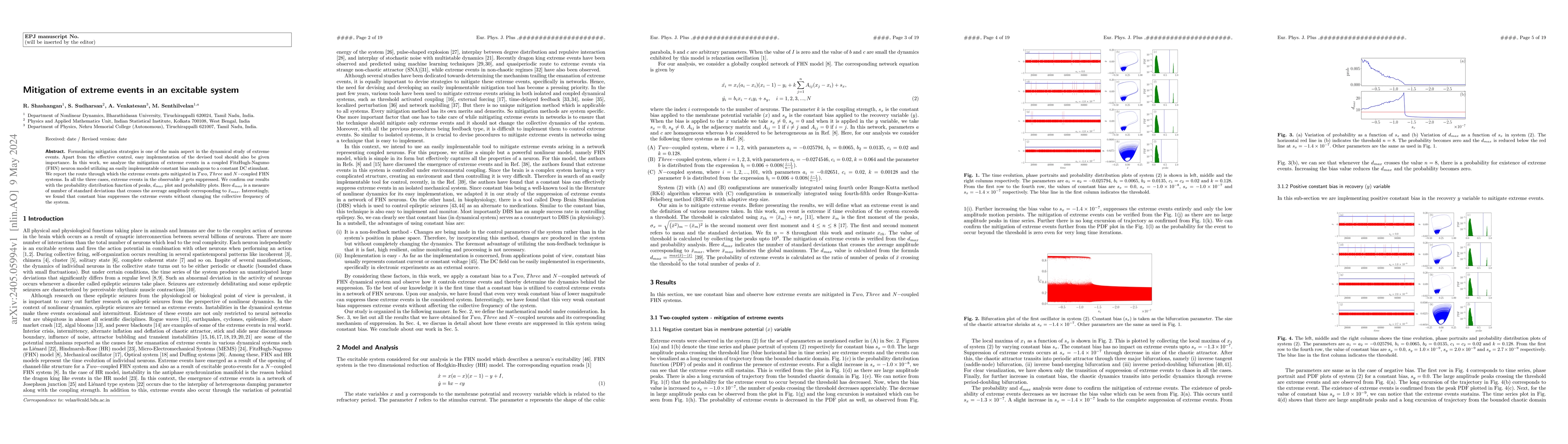 Thumbnail for Mitigation of extreme events in an excitable system