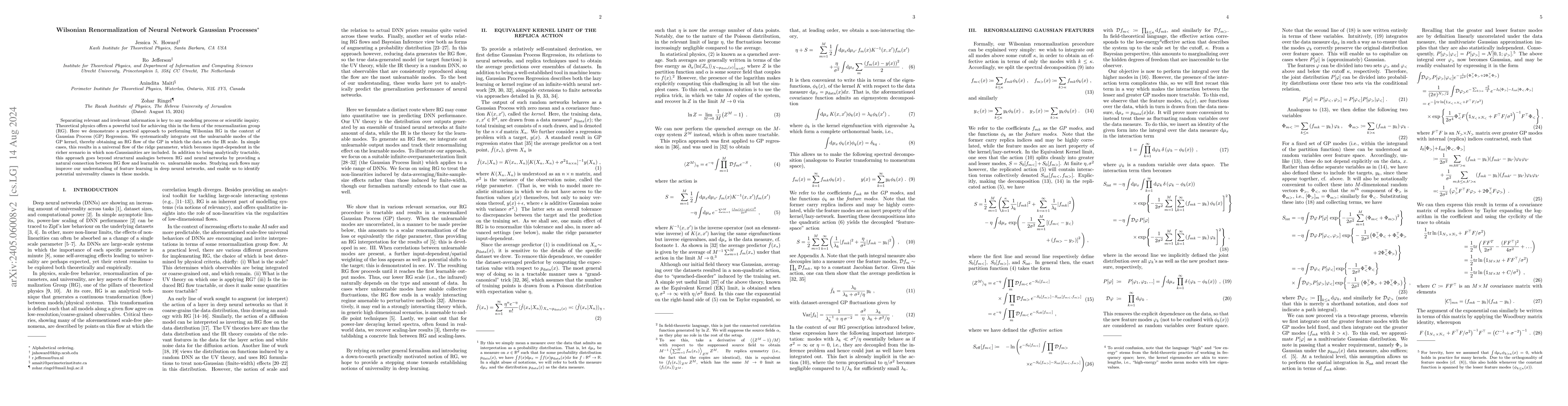 Thumbnail for Wilsonian Renormalization of Neural Network Gaussian Processes