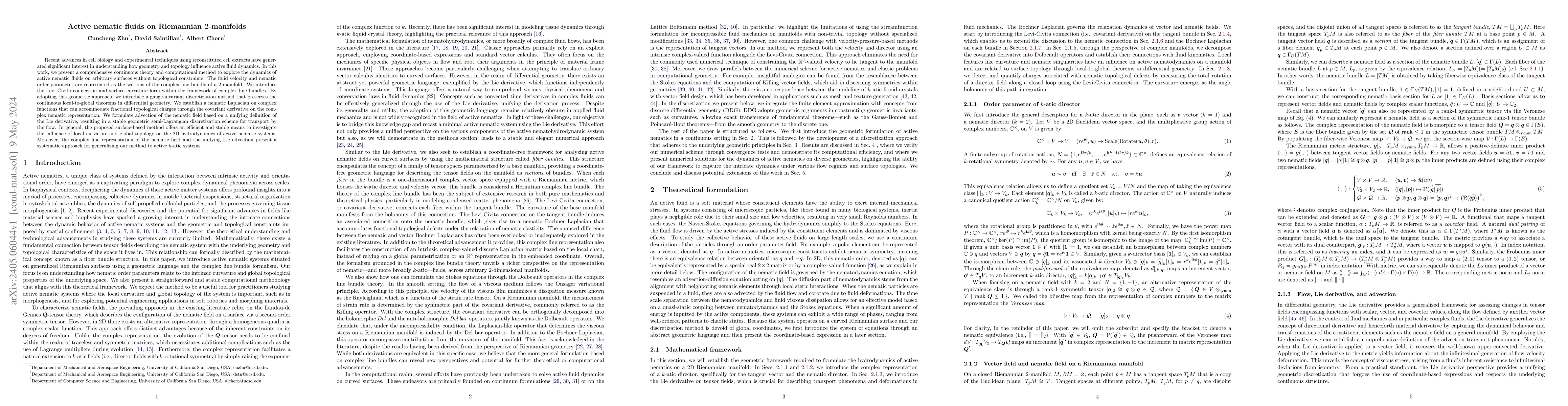 Thumbnail for Active nematic fluids on Riemannian 2-manifolds