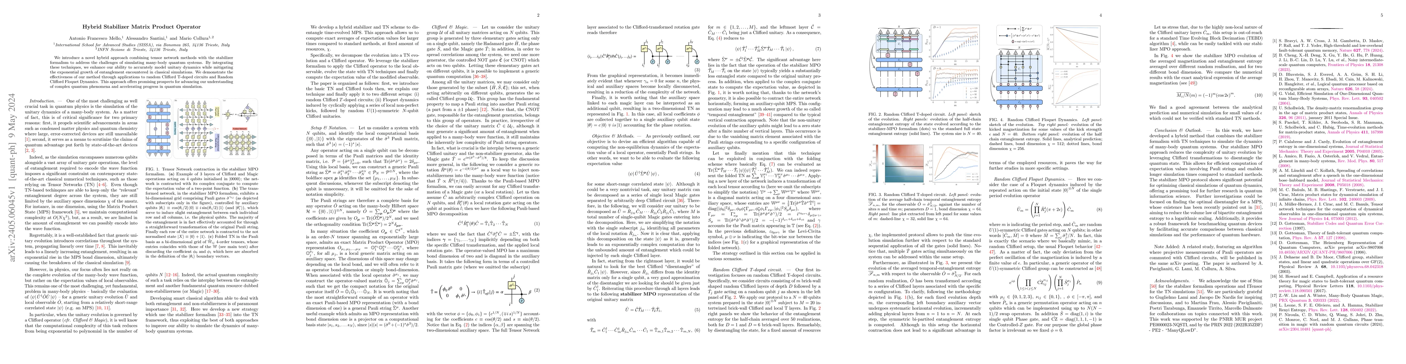 Thumbnail for Hybrid Stabilizer Matrix Product Operator