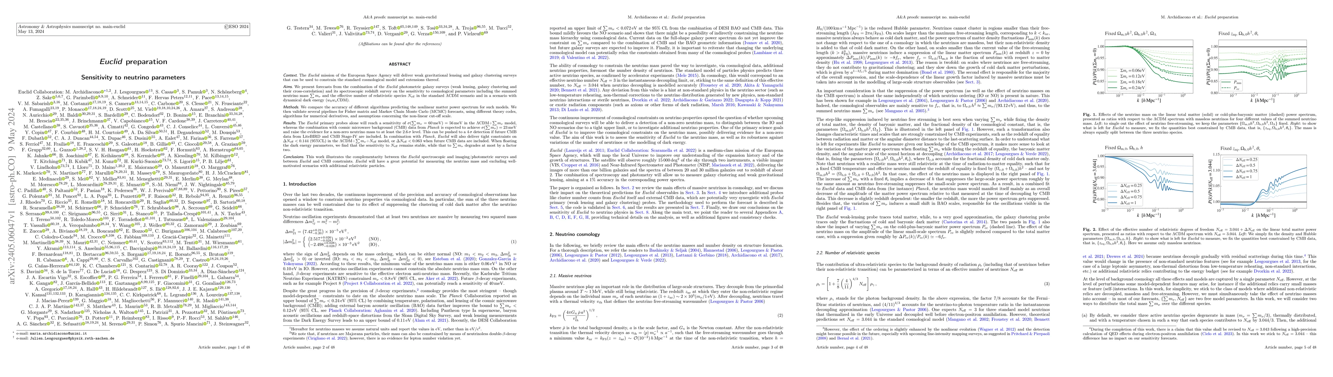 Thumbnail for Euclid preparation. Sensitivity to neutrino parameters
