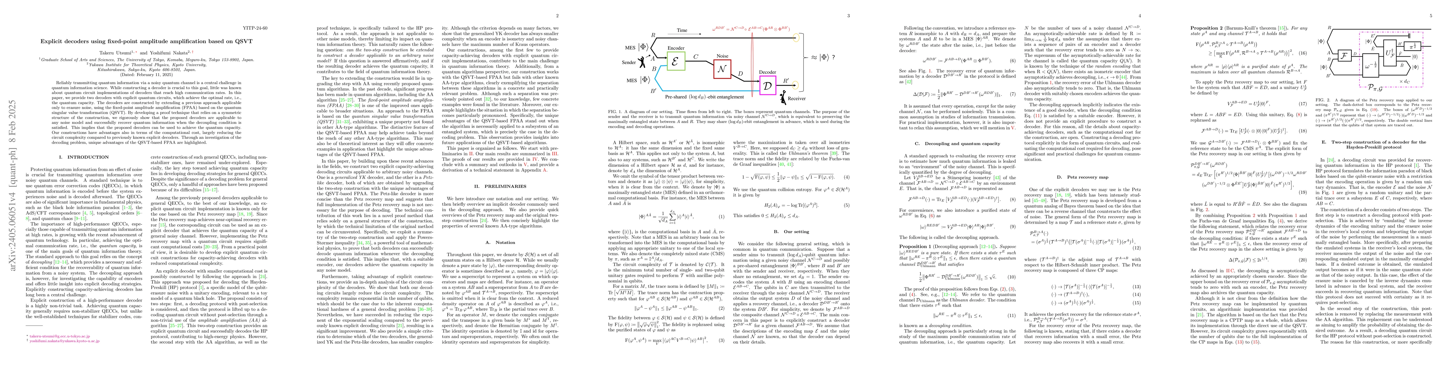 Thumbnail for Explicit decoders using quantum singular value transformation