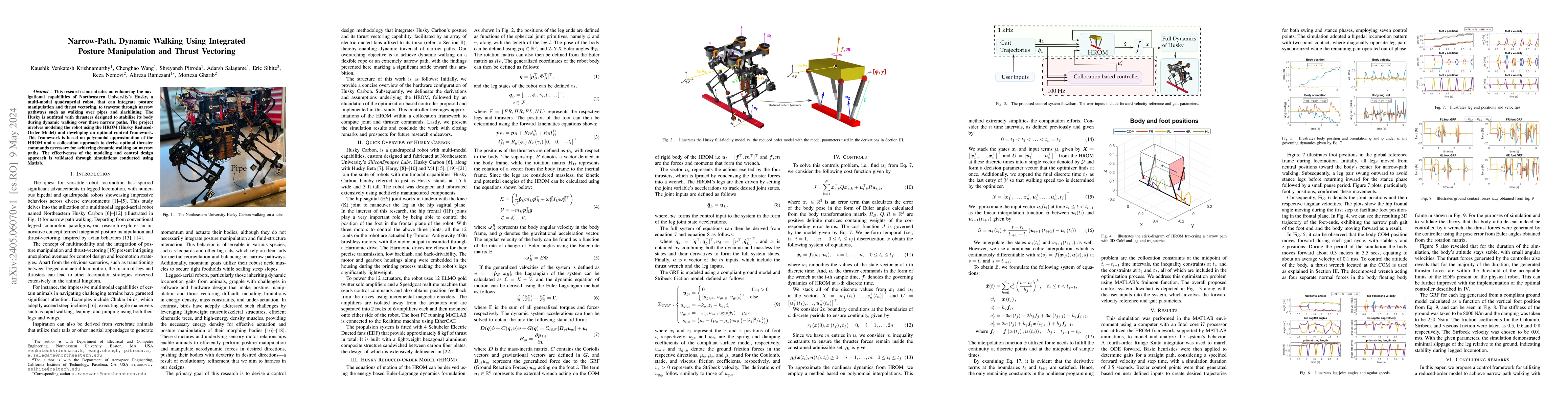 Thumbnail for Narrow-Path, Dynamic Walking Using Integrated Posture Manipulation and
  Thrust Vectoring